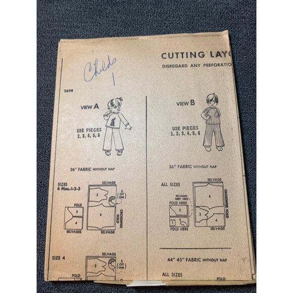 Vintage McCalls 2698 Childrens Jumpsuit Top Sewing Pattern Size 1 uncut 1970s - Picture 5 of 5